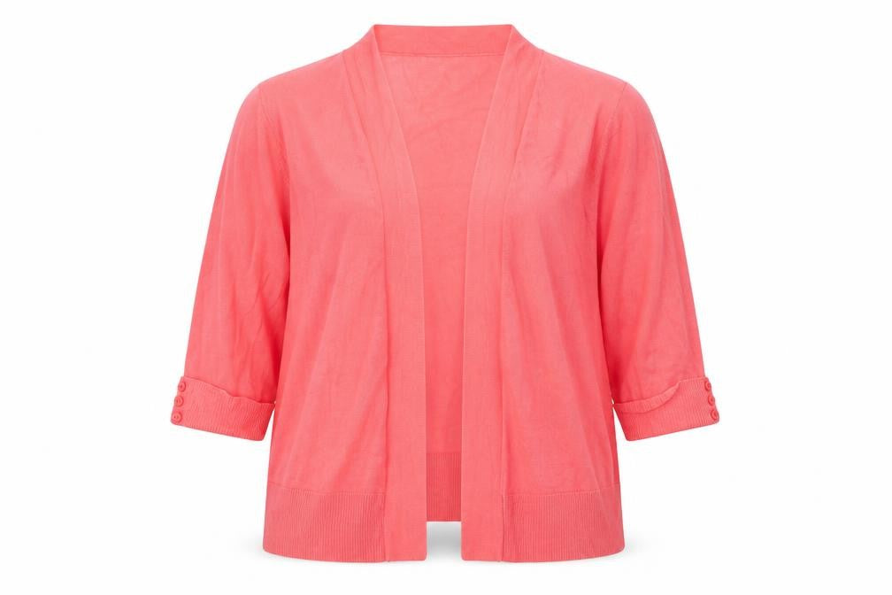 Simply Womens Pink V-Neck Viscose Cardigan Jumper Size M