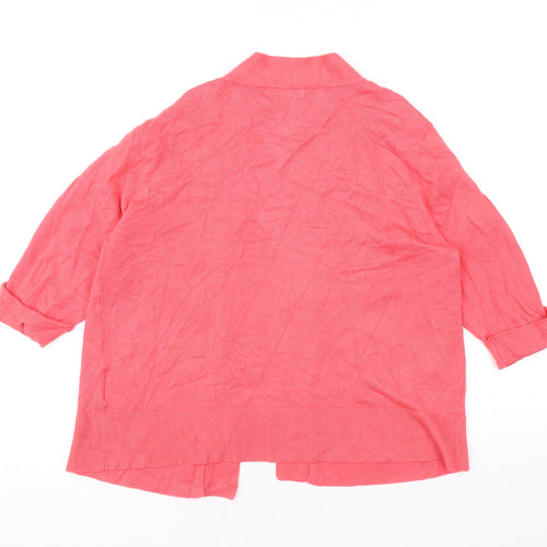 Simply Womens Pink V-Neck Viscose Cardigan Jumper Size M