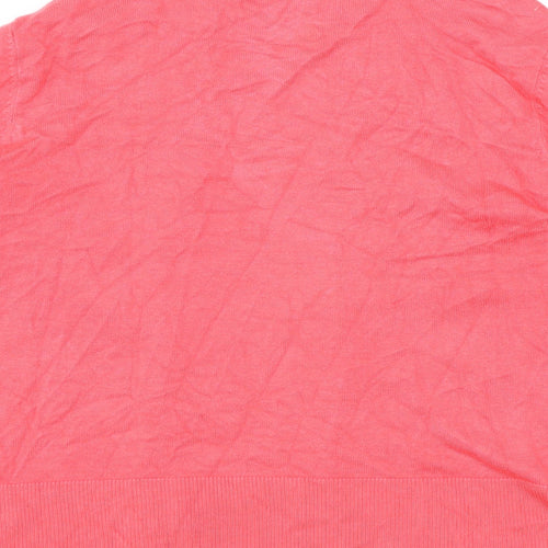 Simply Womens Pink V-Neck Viscose Cardigan Jumper Size M