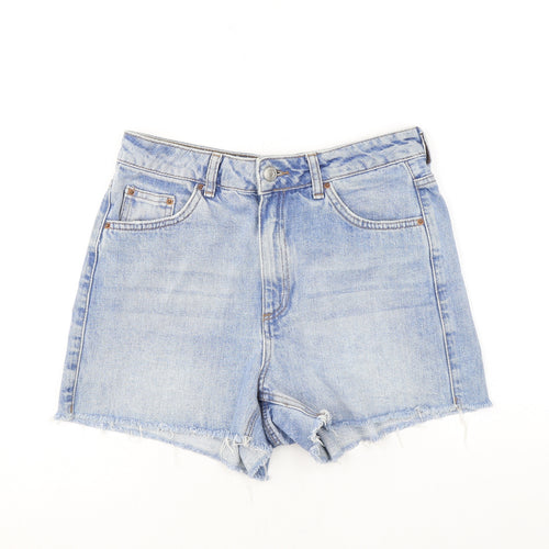 Topshop Womens Blue Cotton Cut-Off Shorts Size 26 Regular Zip