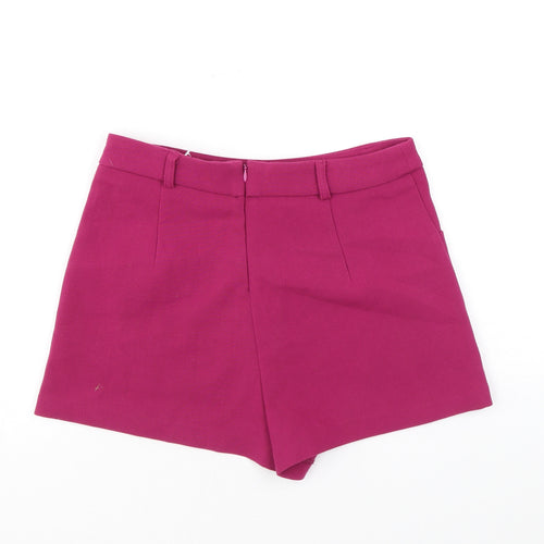 FOREVER 21 Womens Pink Polyester Basic Shorts Size S Regular Zip