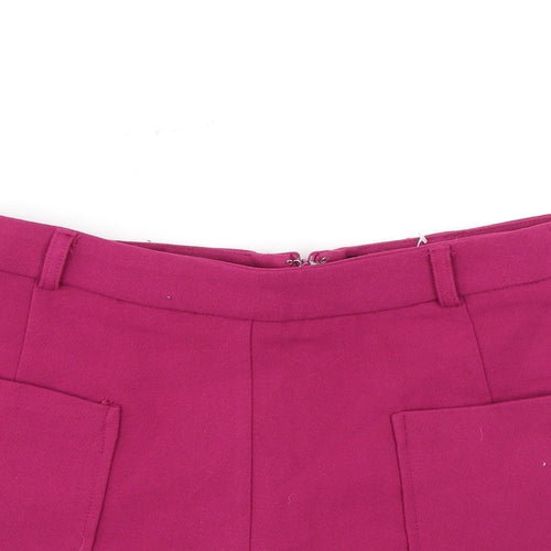 FOREVER 21 Womens Pink Polyester Basic Shorts Size S Regular Zip
