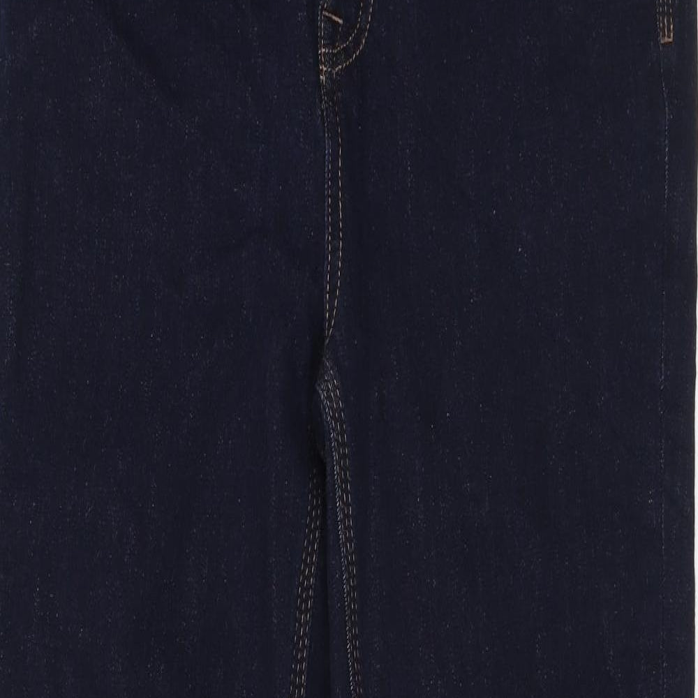 Marks and Spencer Womens Blue Cotton Straight Jeans Size 10 L27 in Regular Zip