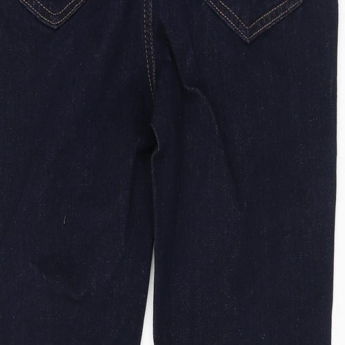 Marks and Spencer Womens Blue Cotton Straight Jeans Size 10 L27 in Regular Zip