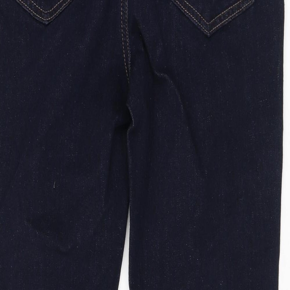 Marks and Spencer Womens Blue Cotton Straight Jeans Size 10 L27 in Regular Zip