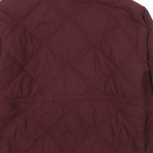 Etam Womens Red Quilted Jacket Size 12 Zip