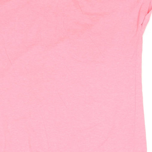 Peanuts Womens Pink Cotton Basic T-Shirt Size 14 Round Neck - Size 14-16 Snoopy Snow Day