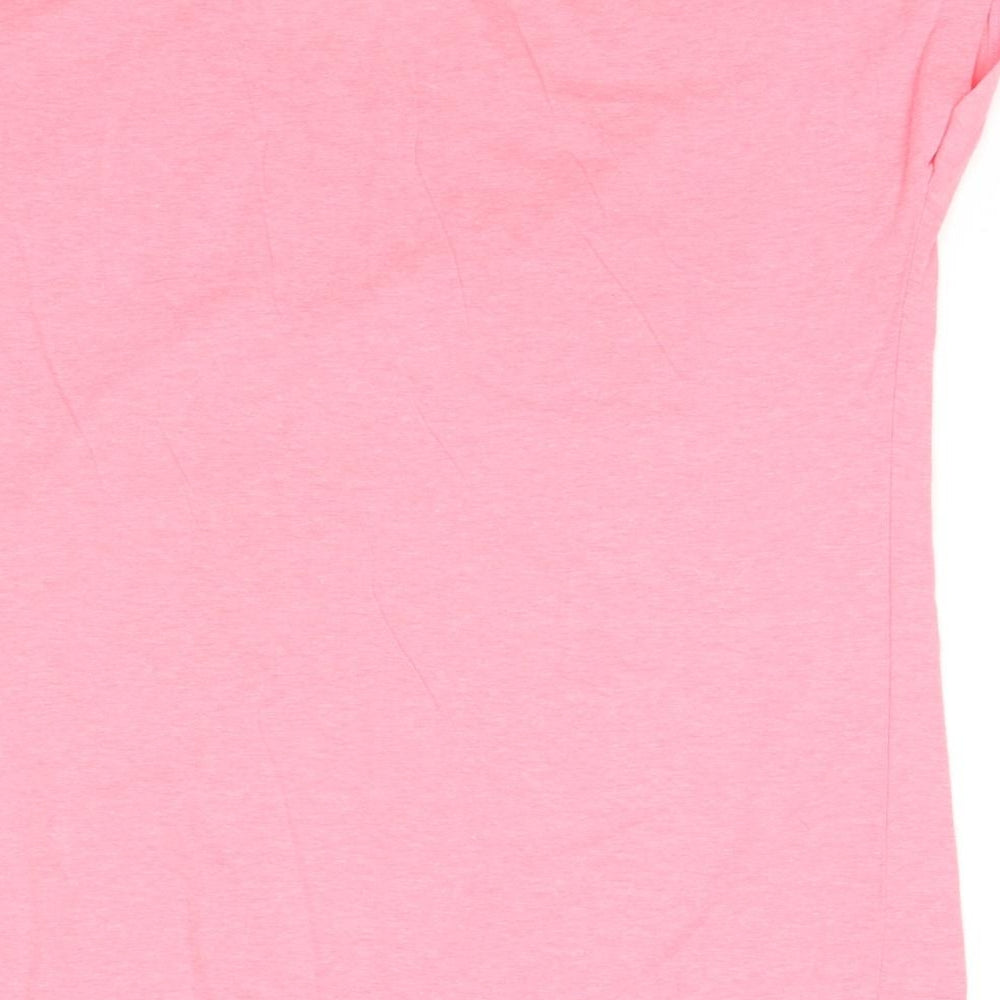 Peanuts Womens Pink Cotton Basic T-Shirt Size 14 Round Neck - Size 14-16 Snoopy Snow Day