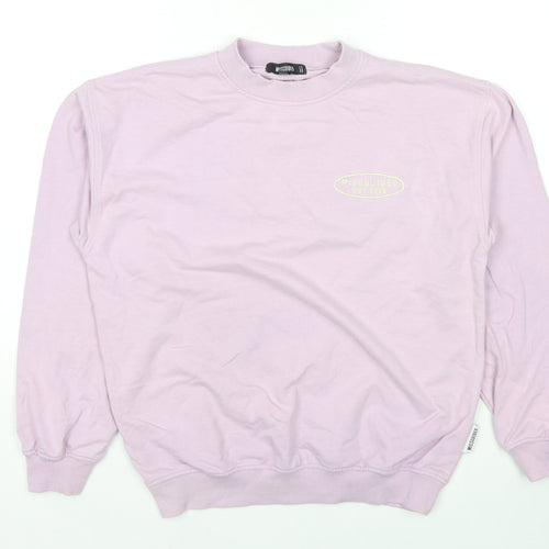 Missguided Womens Purple Cotton Pullover Sweatshirt Size 10 Pullover - Logo