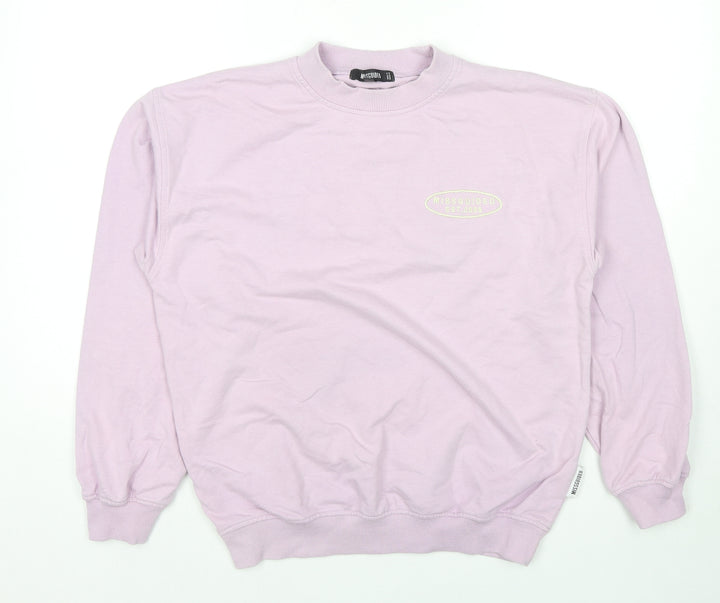 Missguided Womens Purple Cotton Pullover Sweatshirt Size 10 Pullover - Logo