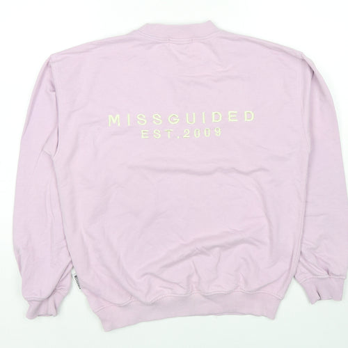 Missguided Womens Purple Cotton Pullover Sweatshirt Size 10 Pullover - Logo
