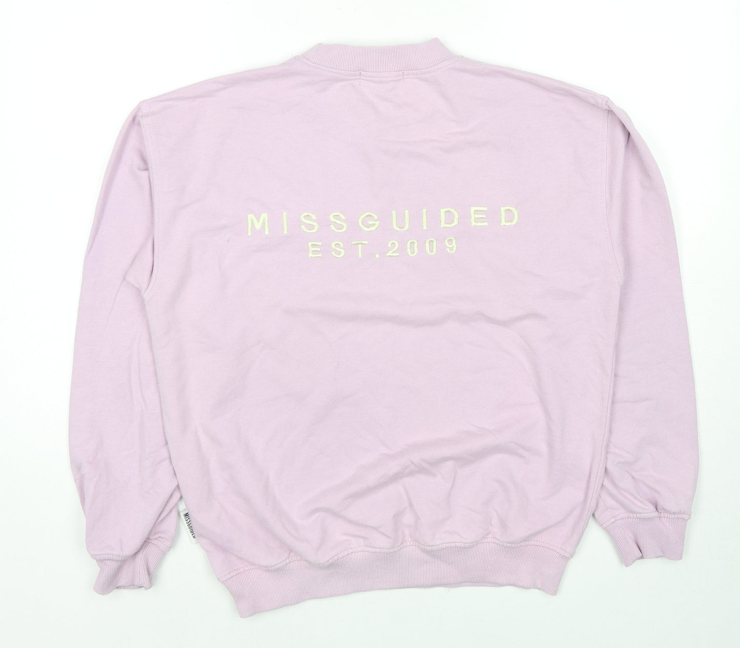 Missguided Womens Purple Cotton Pullover Sweatshirt Size 10 Pullover - Logo
