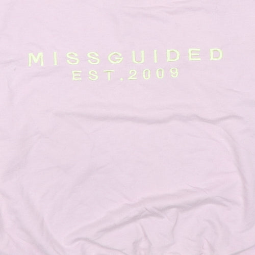 Missguided Womens Purple Cotton Pullover Sweatshirt Size 10 Pullover - Logo