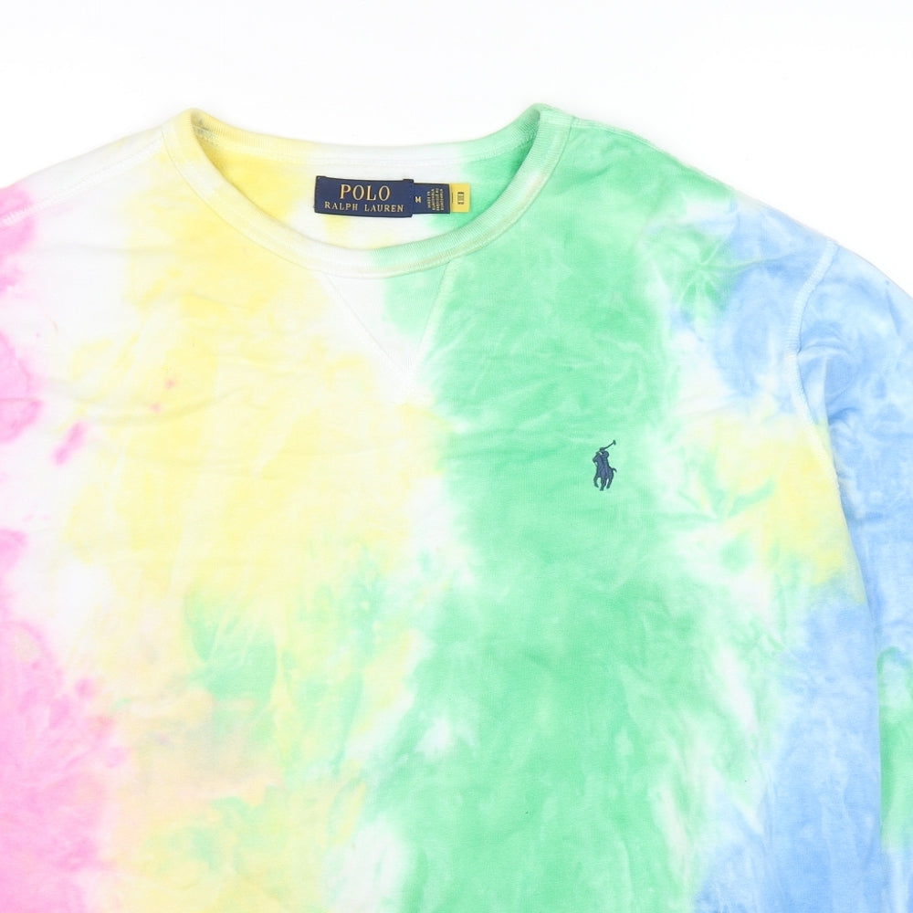 Polo Ralph Lauren Mens Multicoloured Cotton Pullover Sweatshirt Size M - Tie-dye