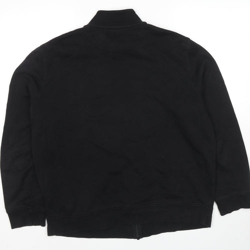 Easy Mens Black Cotton Full Zip Sweatshirt Size XL - Colourblock Pattern