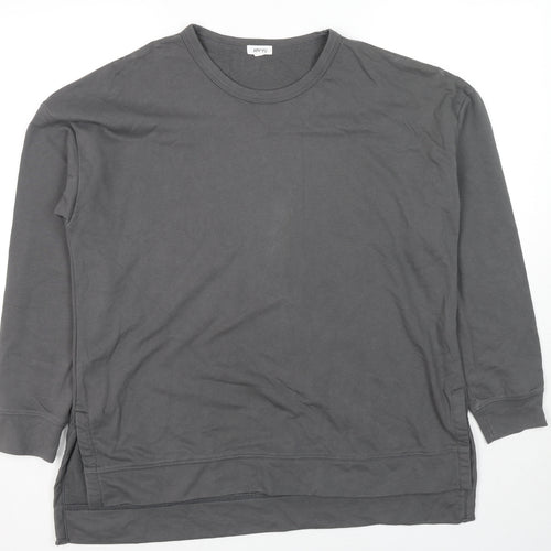 Apeiyu Womens Grey Cotton Pullover Sweatshirt Size L Pullover - Pockets