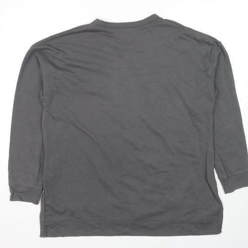 Apeiyu Womens Grey Cotton Pullover Sweatshirt Size L Pullover - Pockets