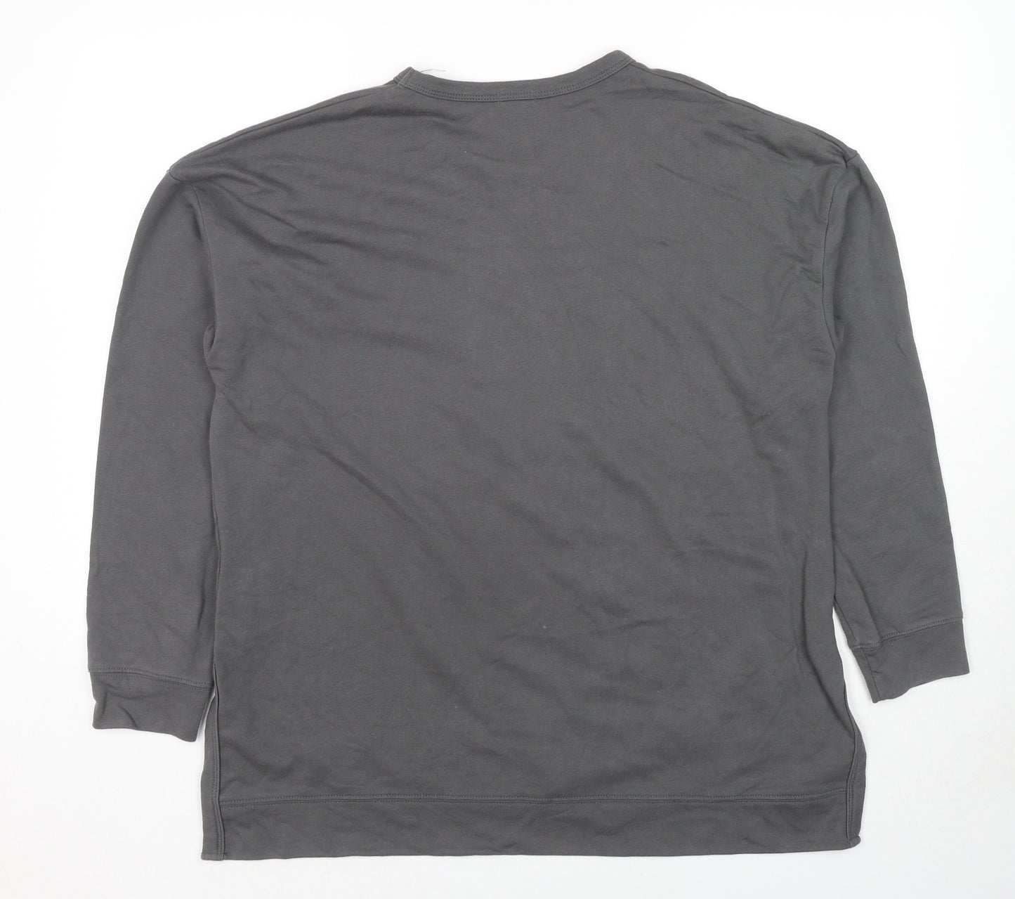 Apeiyu Womens Grey Cotton Pullover Sweatshirt Size L Pullover - Pockets