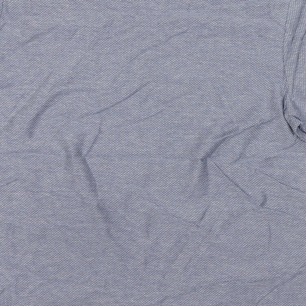 Marks and Spencer Mens Blue Cotton T-Shirt Size L Round Neck