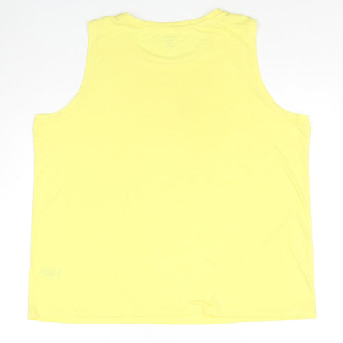 Marks and Spencer Womens Yellow Polyester Basic Tank Size 18 Round Neck