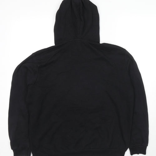 Boohoo Mens Black Cotton Pullover Hoodie Size S