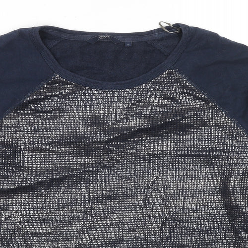 NEXT Womens Blue Cotton Pullover Sweatshirt Size 14 Pullover - Sequin Detail