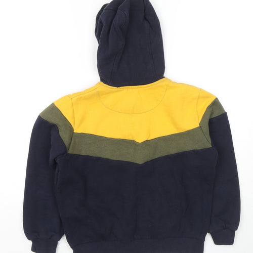 Lemon Beret Boys Blue Colourblock Cotton Full Zip Hoodie Size 9-10 Years Zip - Age 9-11 Years