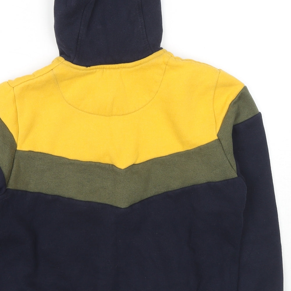 Lemon Beret Boys Blue Colourblock Cotton Full Zip Hoodie Size 9-10 Years Zip - Age 9-11 Years