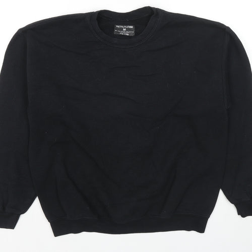 PRETTYLITTLETHING Womens Black Cotton Pullover Sweatshirt Size M Pullover