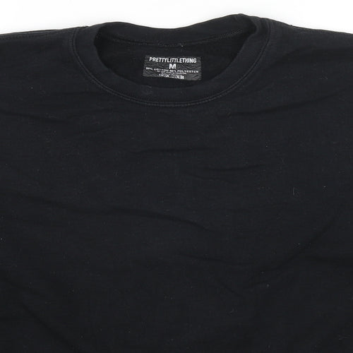 PRETTYLITTLETHING Womens Black Cotton Pullover Sweatshirt Size M Pullover