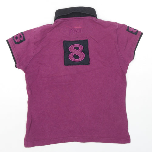 Rydale Womens Purple Cotton Basic Polo Size S Collared - Logo 8
