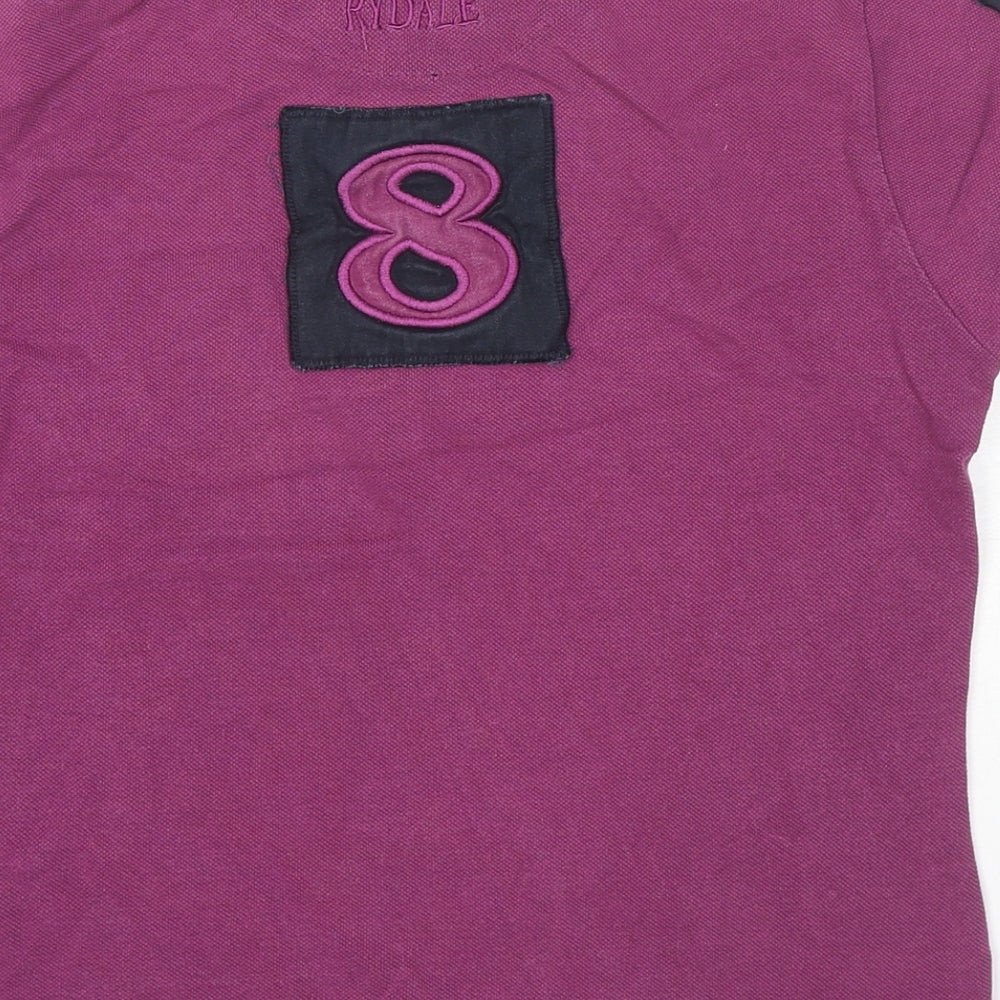 Rydale Womens Purple Cotton Basic Polo Size S Collared - Logo 8