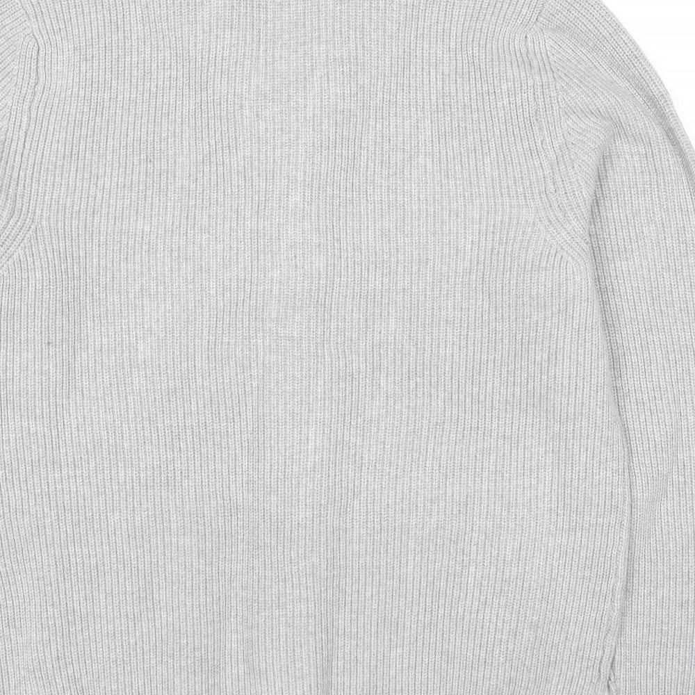 Marks and Spencer Mens Grey Collared Polyester Cardigan Jumper Size M Long Sleeve