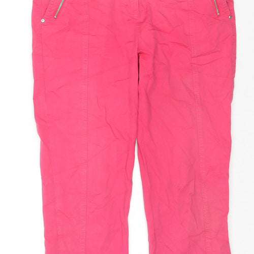 Canda Womens Pink Cotton Cropped Jeans Size 10 L21 in Regular Zip