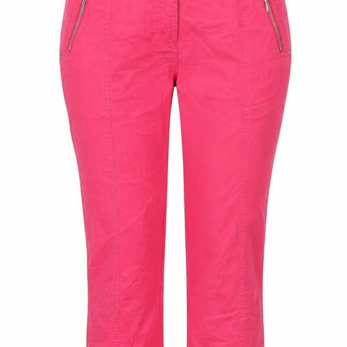 Canda Womens Pink Cotton Cropped Jeans Size 10 L21 in Regular Zip