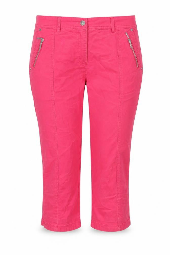 Canda Womens Pink Cotton Cropped Jeans Size 10 L21 in Regular Zip