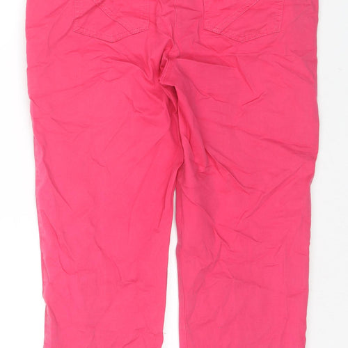 Canda Womens Pink Cotton Cropped Jeans Size 10 L21 in Regular Zip
