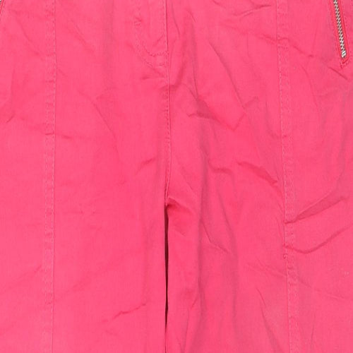 Canda Womens Pink Cotton Cropped Jeans Size 10 L21 in Regular Zip