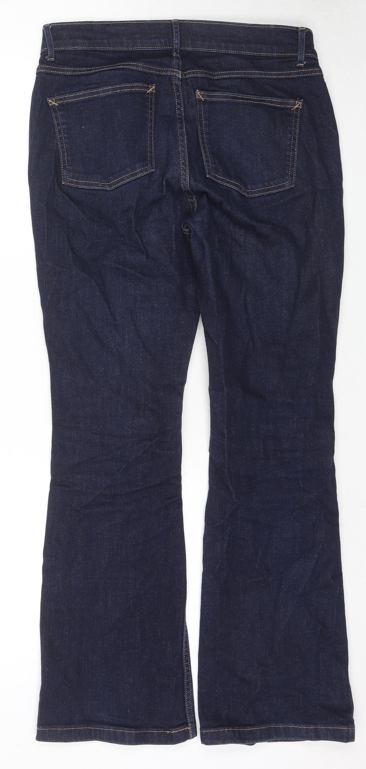 Marks and Spencer Womens Blue Cotton Bootcut Jeans Size 10 L28 in Regular Zip
