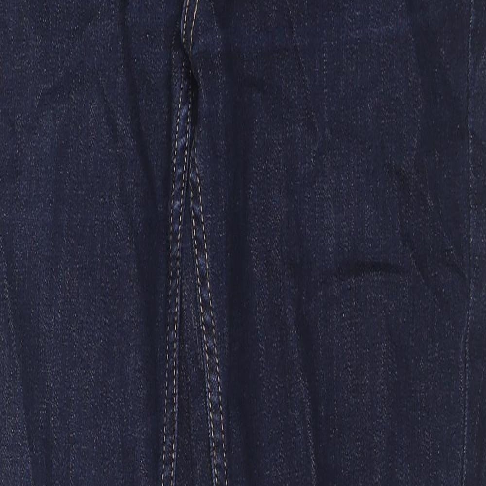 Marks and Spencer Womens Blue Cotton Bootcut Jeans Size 10 L28 in Regular Zip