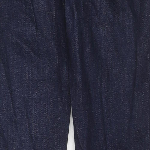 Marks and Spencer Womens Blue Cotton Bootcut Jeans Size 10 L28 in Regular Zip
