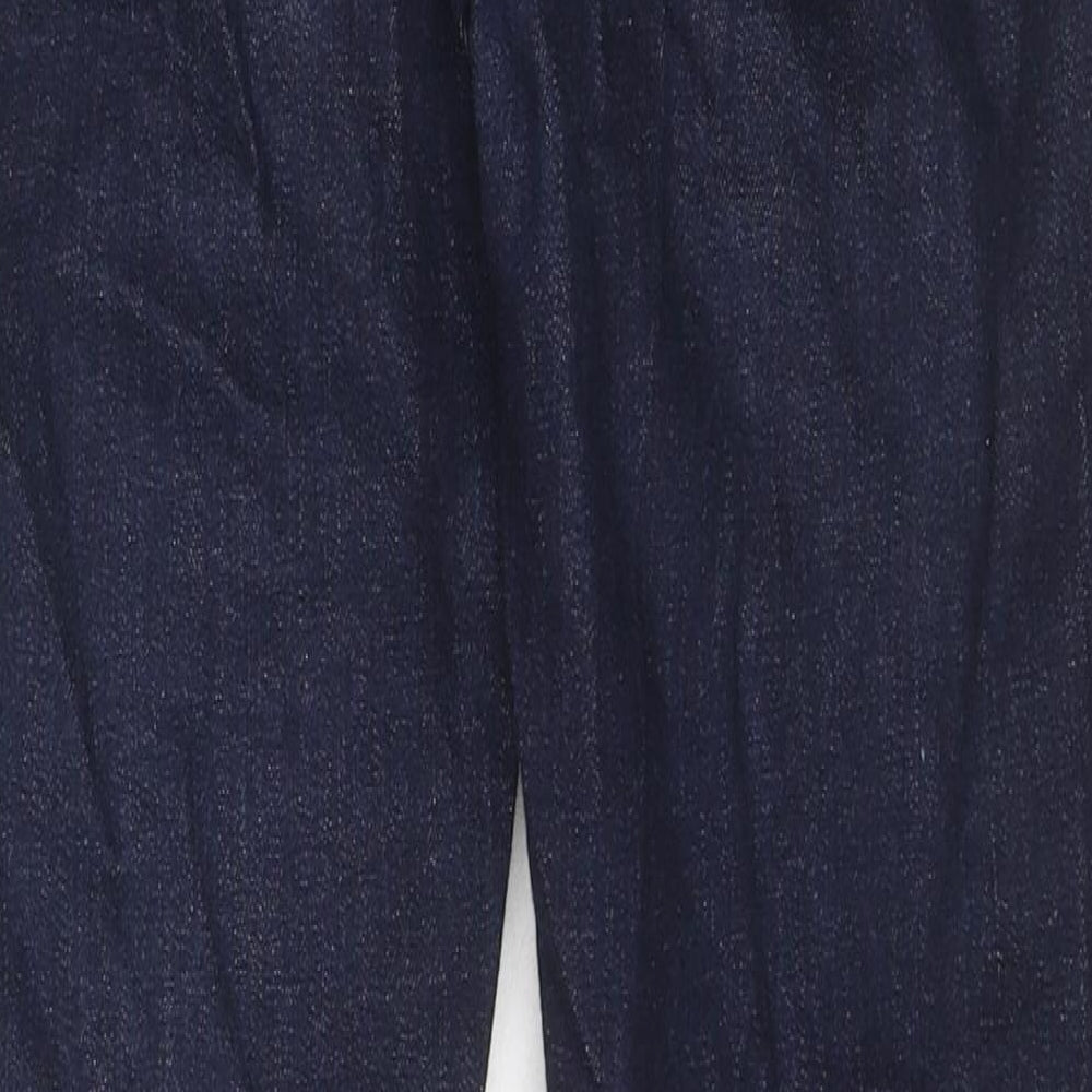Marks and Spencer Womens Blue Cotton Bootcut Jeans Size 10 L28 in Regular Zip