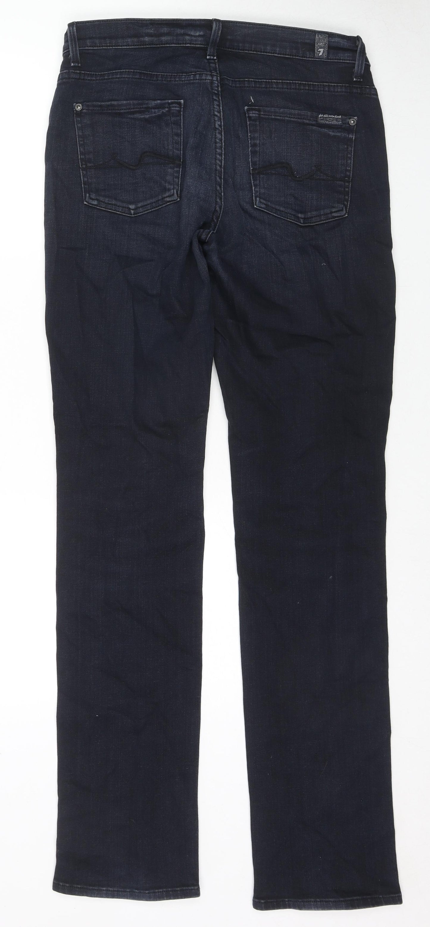 7 For All Mankind Womens Blue Cotton Skinny Jeans Size 30 in L33 in Regular Zip