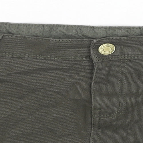 Denim & Co. Womens Green Cotton Hot Pants Shorts Size 16 L3 in Regular Zip