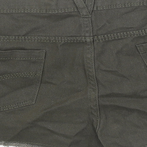 Denim & Co. Womens Green Cotton Hot Pants Shorts Size 16 L3 in Regular Zip