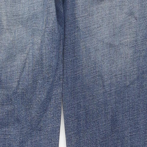 NEXT Womens Blue Cotton Bootcut Jeans Size 10 L29 in Regular Zip