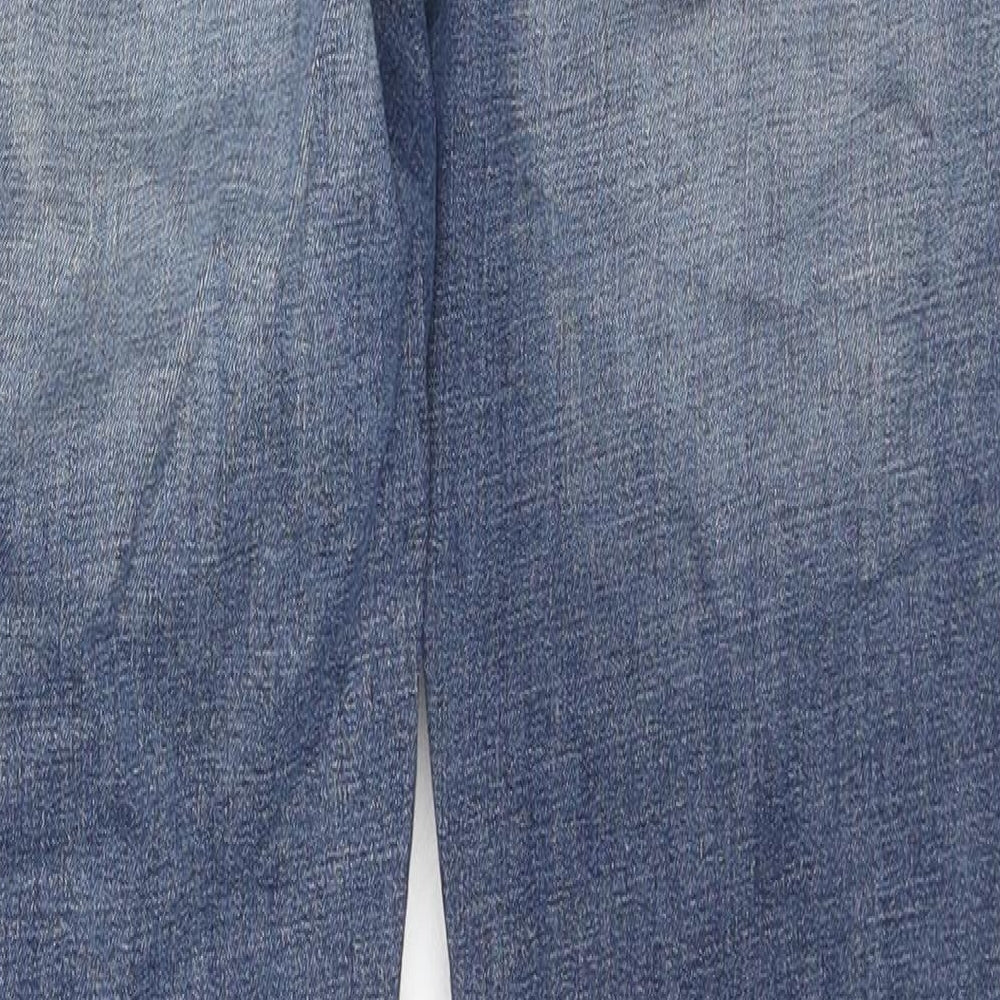 NEXT Womens Blue Cotton Bootcut Jeans Size 10 L29 in Regular Zip