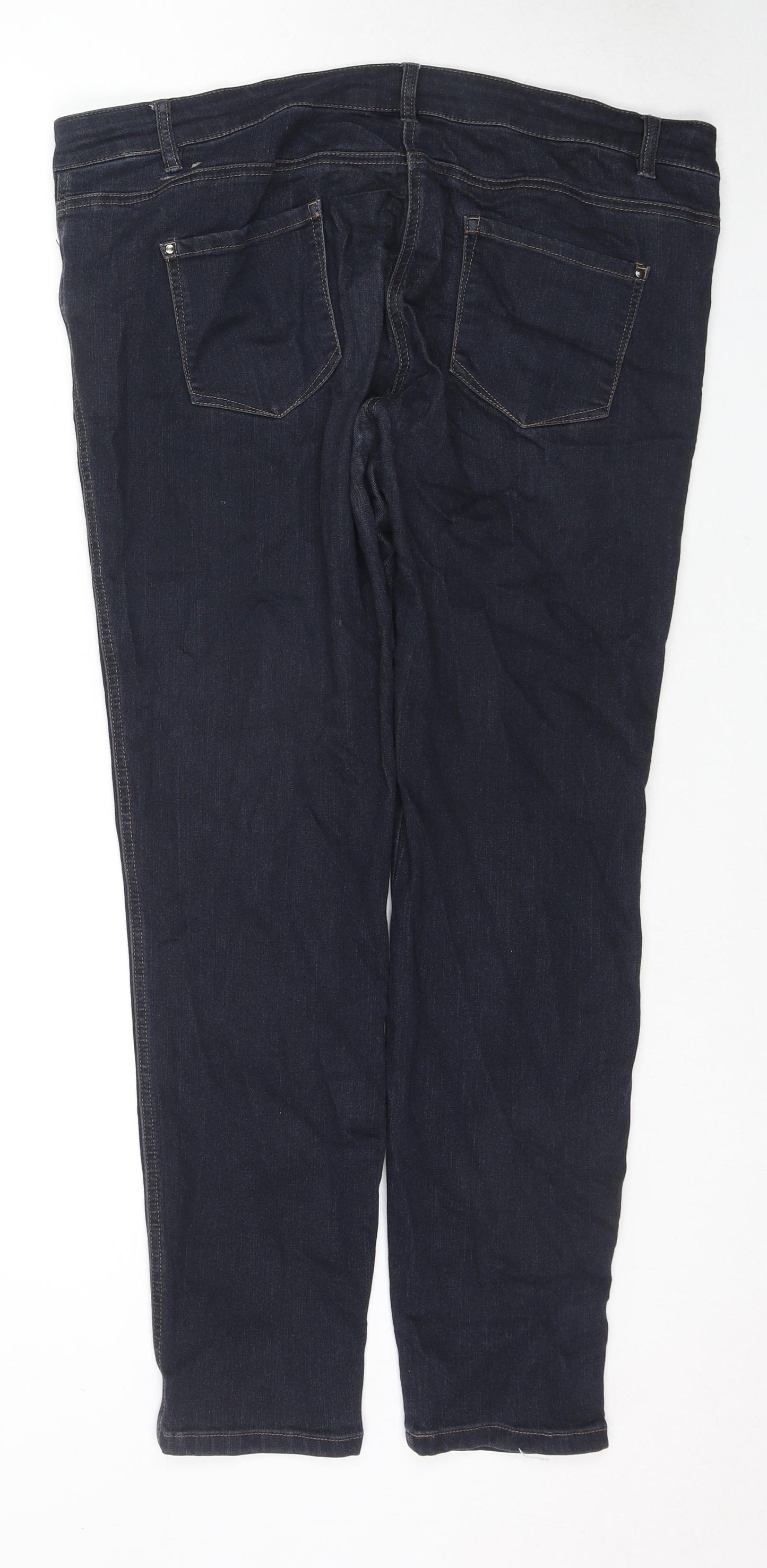 TU Womens Blue Cotton Skinny Jeans Size 20 L30 in Regular Zip