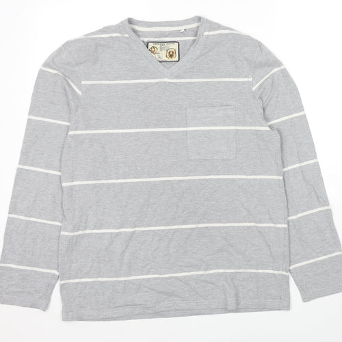 Shilton Passport Mens Grey Striped Polyester Pullover Sweatshirt Size M