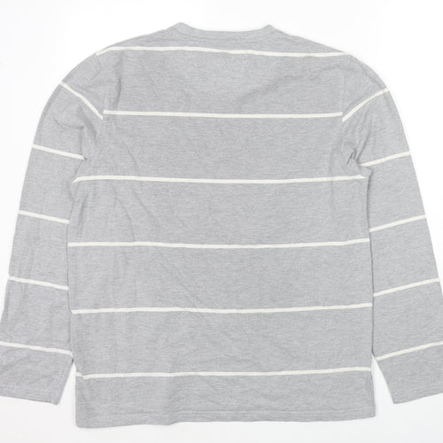 Shilton Passport Mens Grey Striped Polyester Pullover Sweatshirt Size M